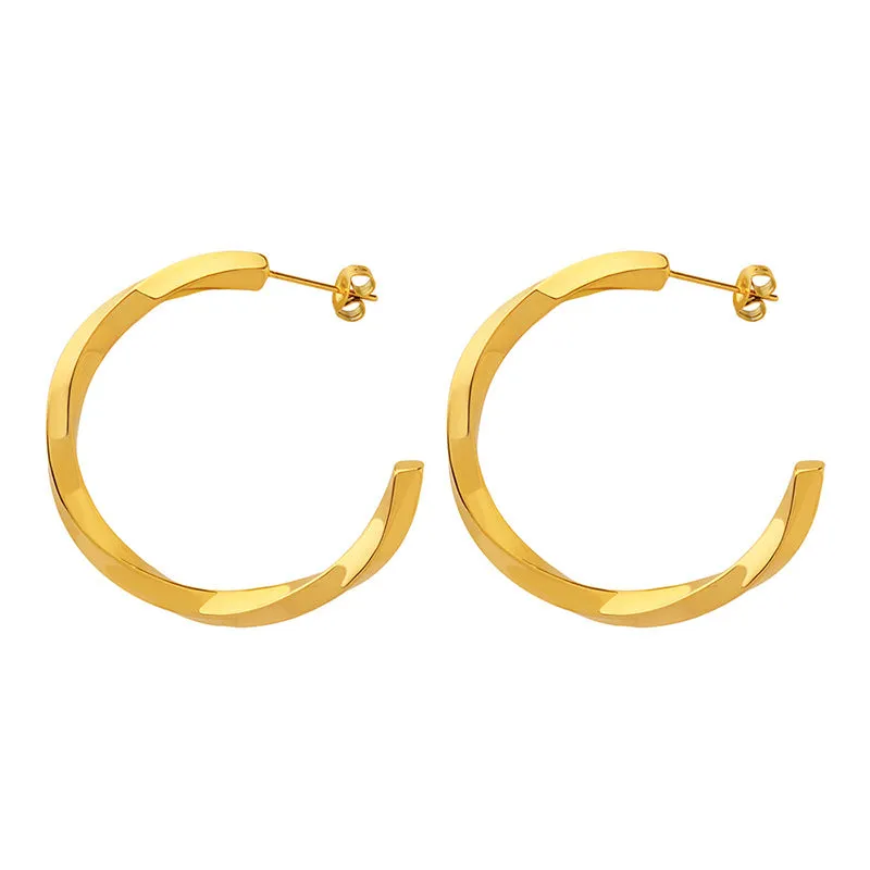 Chic Circle Twisted Earrings by Planderful Collection - Stylish Everyday Genie Jewelry