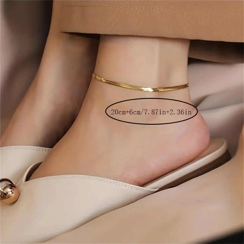 Chic Stainless Steel Snake Chain Anklet for Women