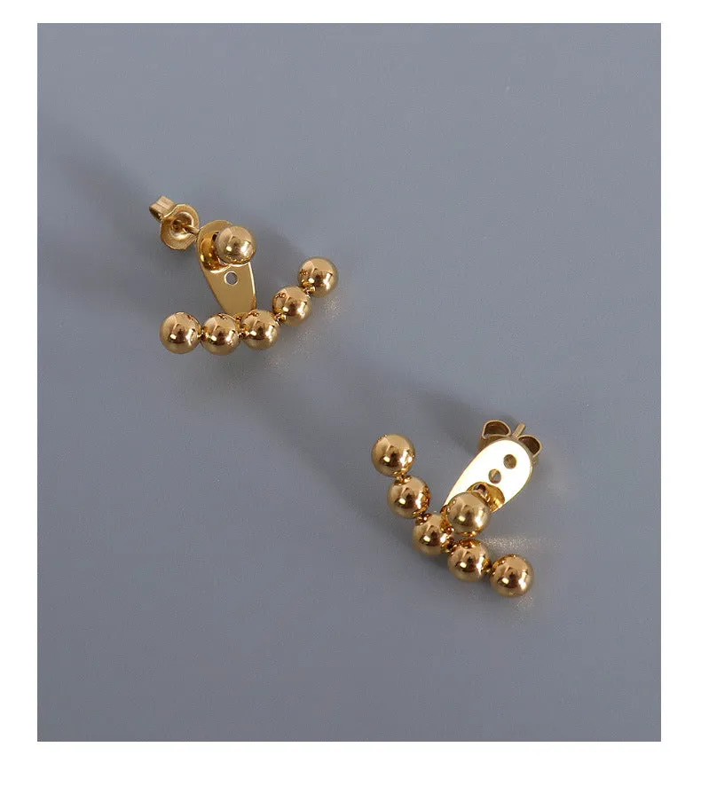 Chic Steel Bead Earrings for a Stylish Look and Face Slimming Effect