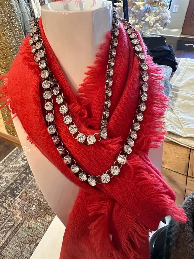 Chunky Crystal Rhinestone Luxe Long Necklace