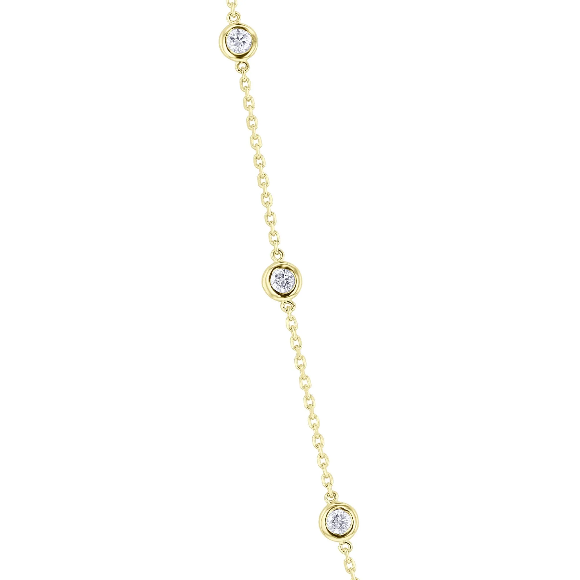 Classic Bezel Station Diamond Necklace 1 1/2ct