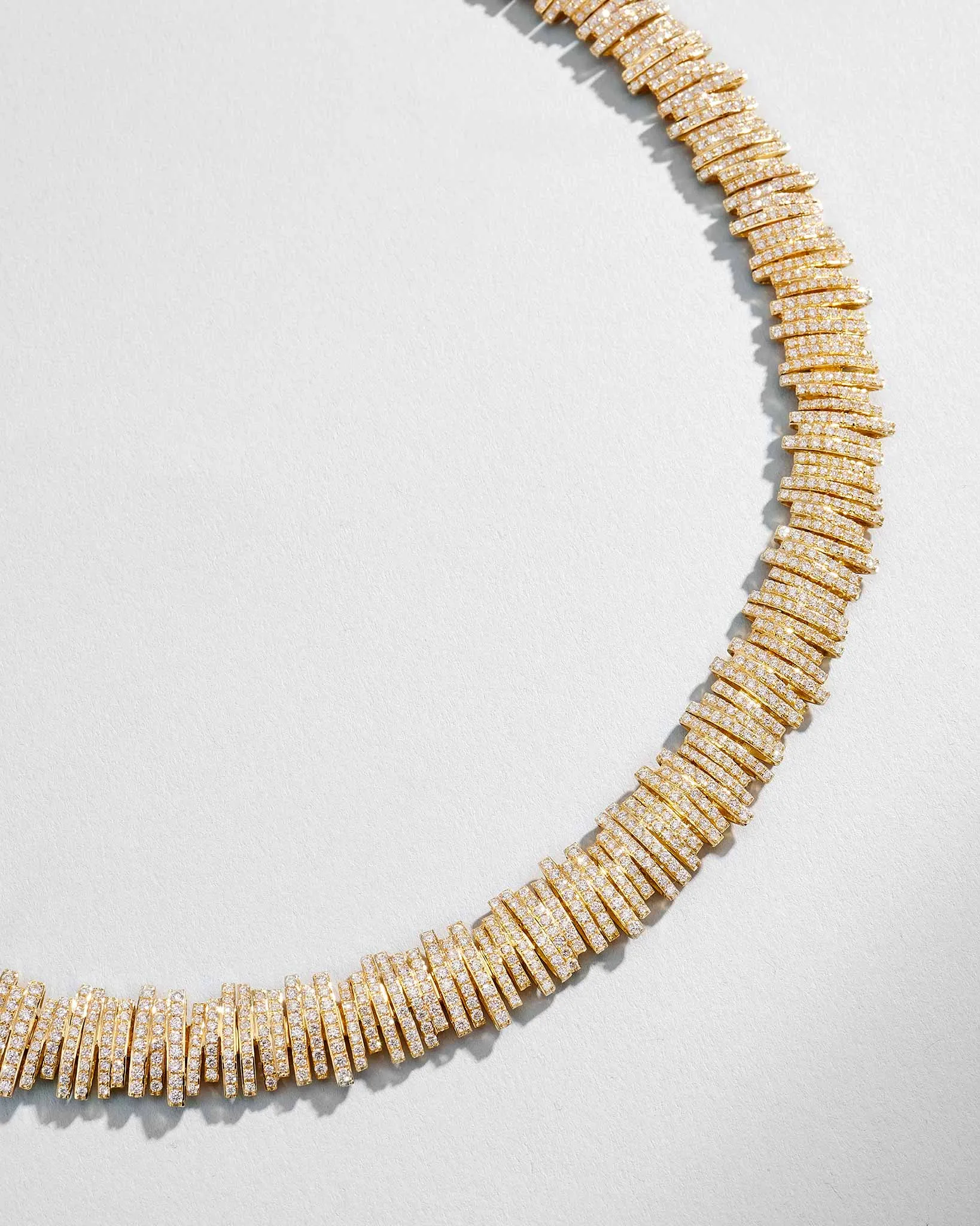 Classic Gold Full Pave Tennis Necklace