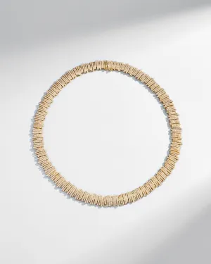 Classic Gold Full Pave Tennis Necklace