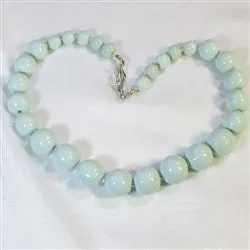 Classic  Handmade Kazuri Beaded  Necklace in Aqua Fair Trade