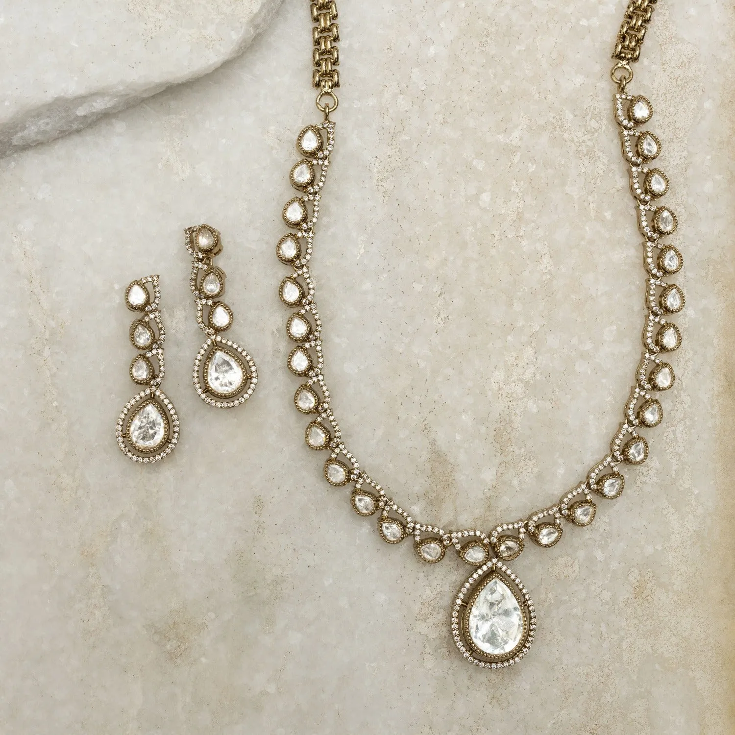 Classic Shine Polki Necklace Set