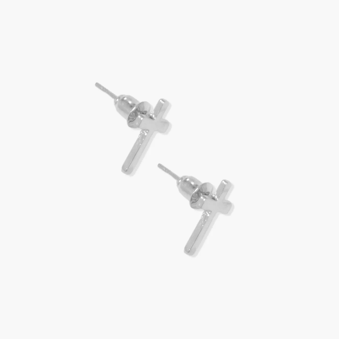 Dainty Cross Studs Silver