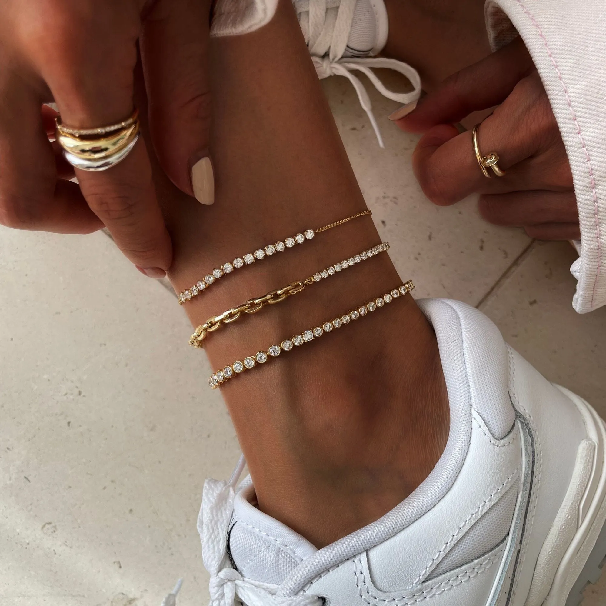 Deveyn crystal anklet