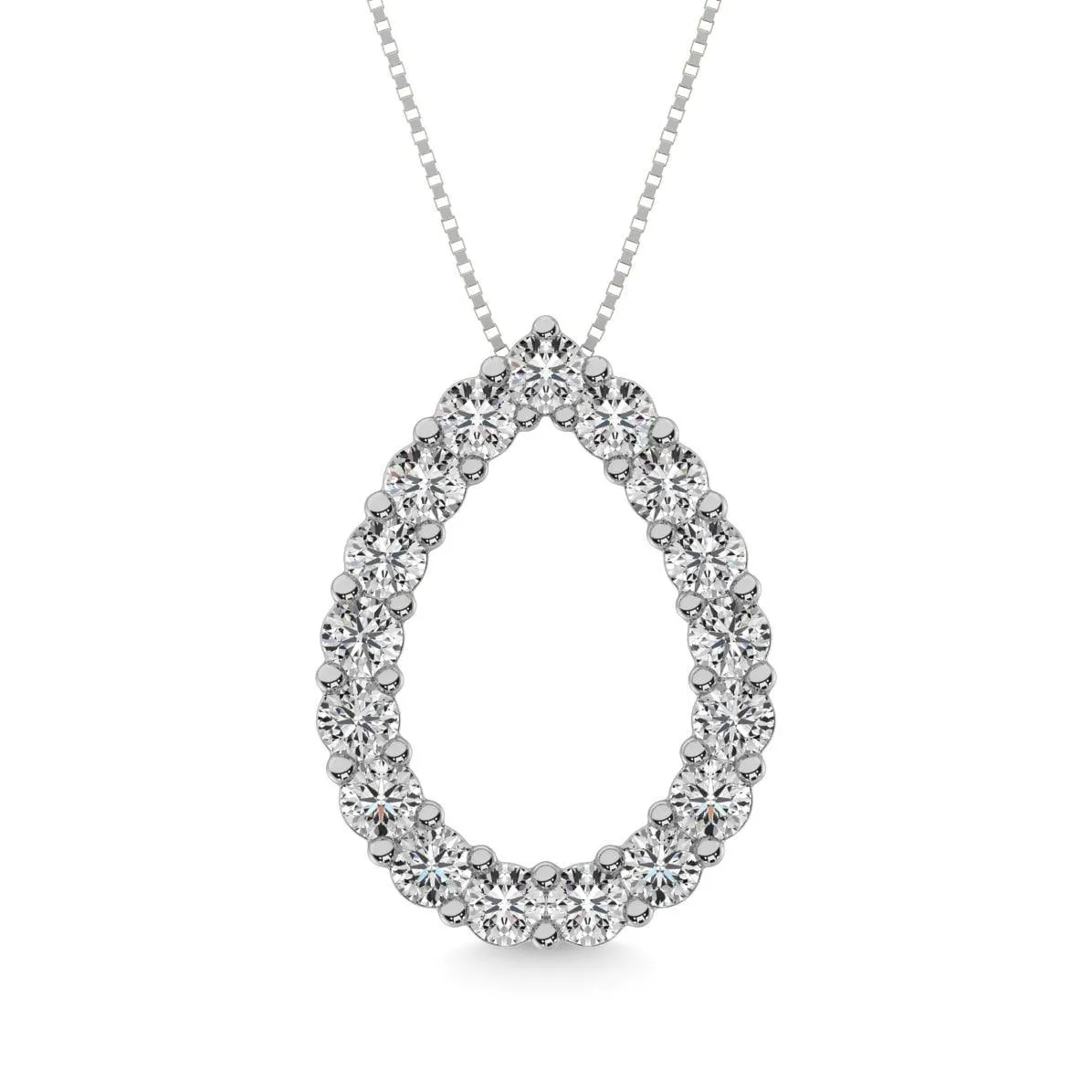 Diamond 1 1/2 ct tw Pear Shape Pendant in 14K White Gold