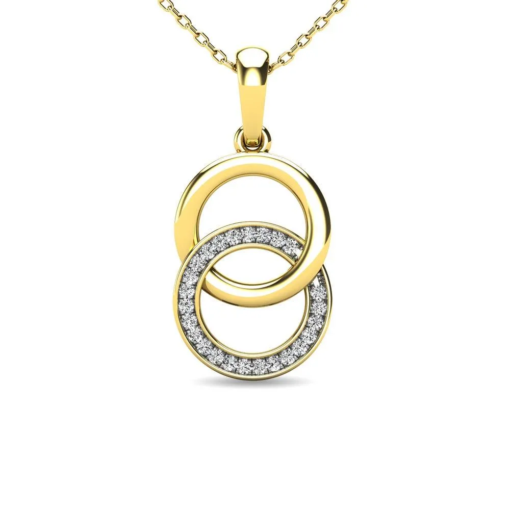 Diamond 1/10 ct tw Circle Pendant in 10K Yellow Gold