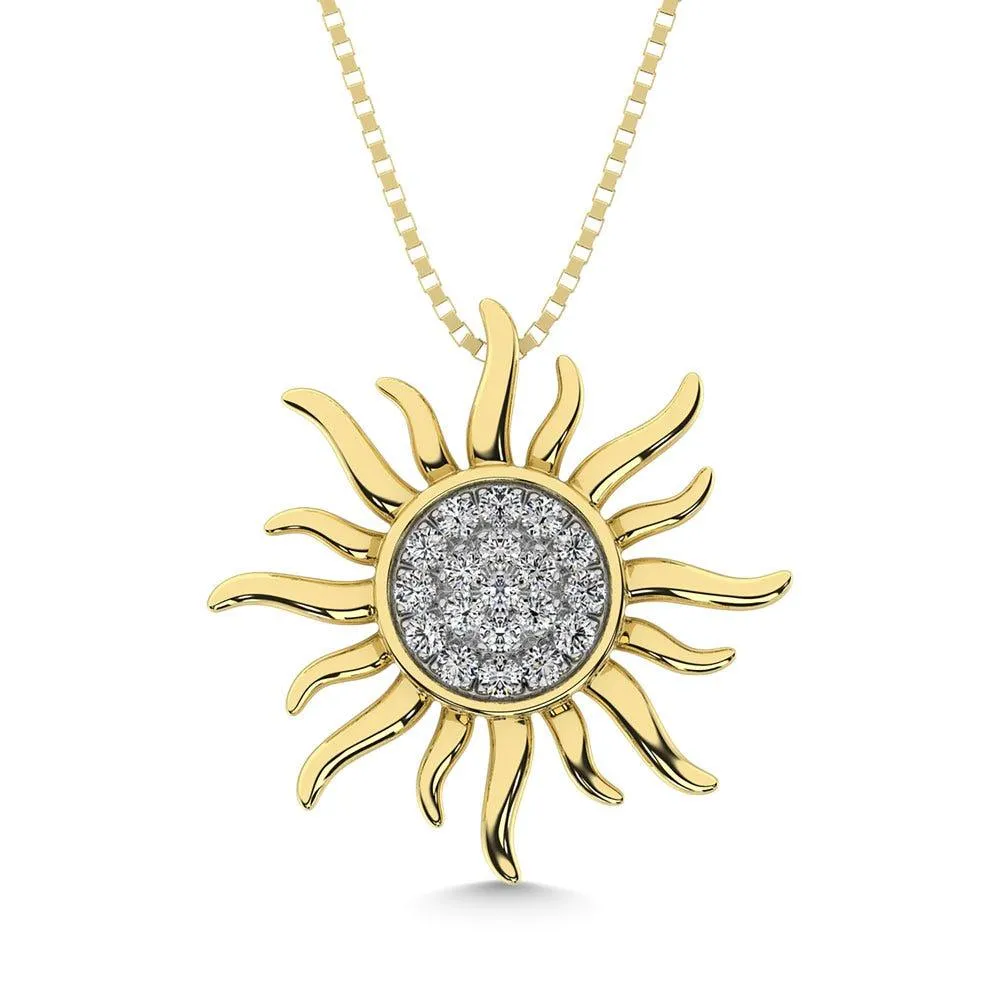 Diamond 1/10 Ct.Tw. Sun Pendant in 10K Yellow Gold