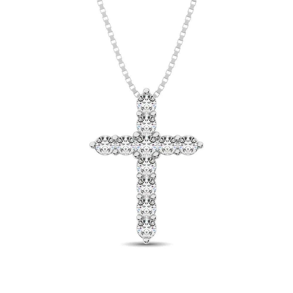 Diamond 1/3 Ct.Tw. Cross Pendant in 14K White Gold