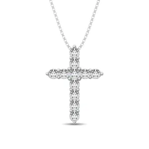 Diamond 1/3 Ct.Tw. Cross Pendant in 14K White Gold