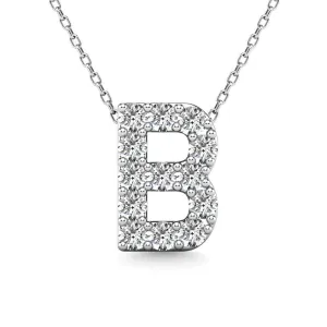 Diamond 1/8 Ct.Tw. Letter B Pendant in 14K White Gold"