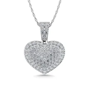 Diamond 2 Ct.Tw. Cluster Heart Pendant in 10K White Gold