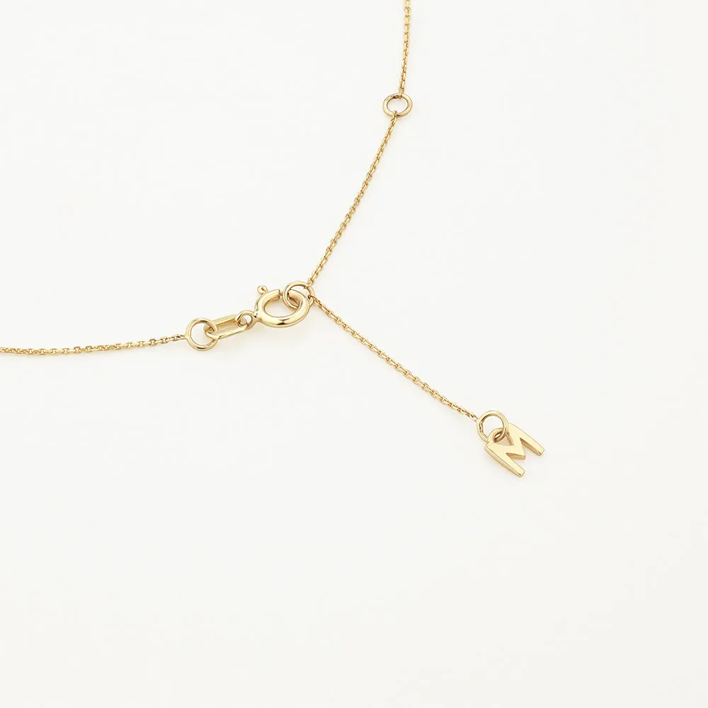 Diamond Engravable Bar Necklace in 10k Gold