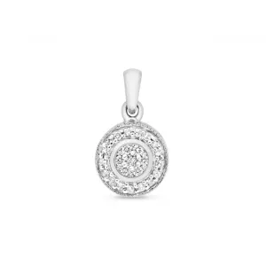 Diamond Jewellery 9ct White Gold Diamond Set Around Pendant PD130W