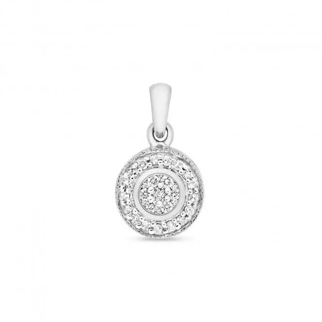 Diamond Jewellery 9ct White Gold Diamond Set Around Pendant PD130W