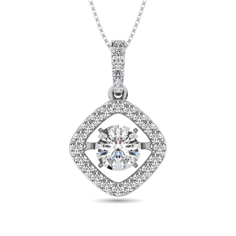 Diamond Shimmering Pendant 1 3/8 ct tw in 14K White Gold