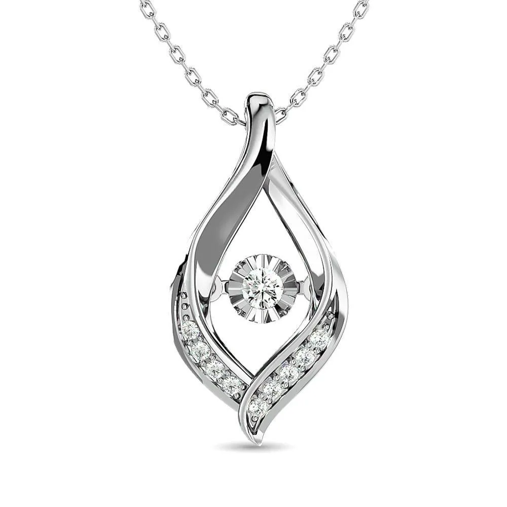 Diamond Slide Pendant 1/10 ct tw in 10K White Gold