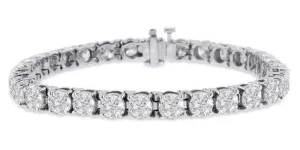 Diamond Tennis Bracelet (20.05 ct Diamonds) in White Gold