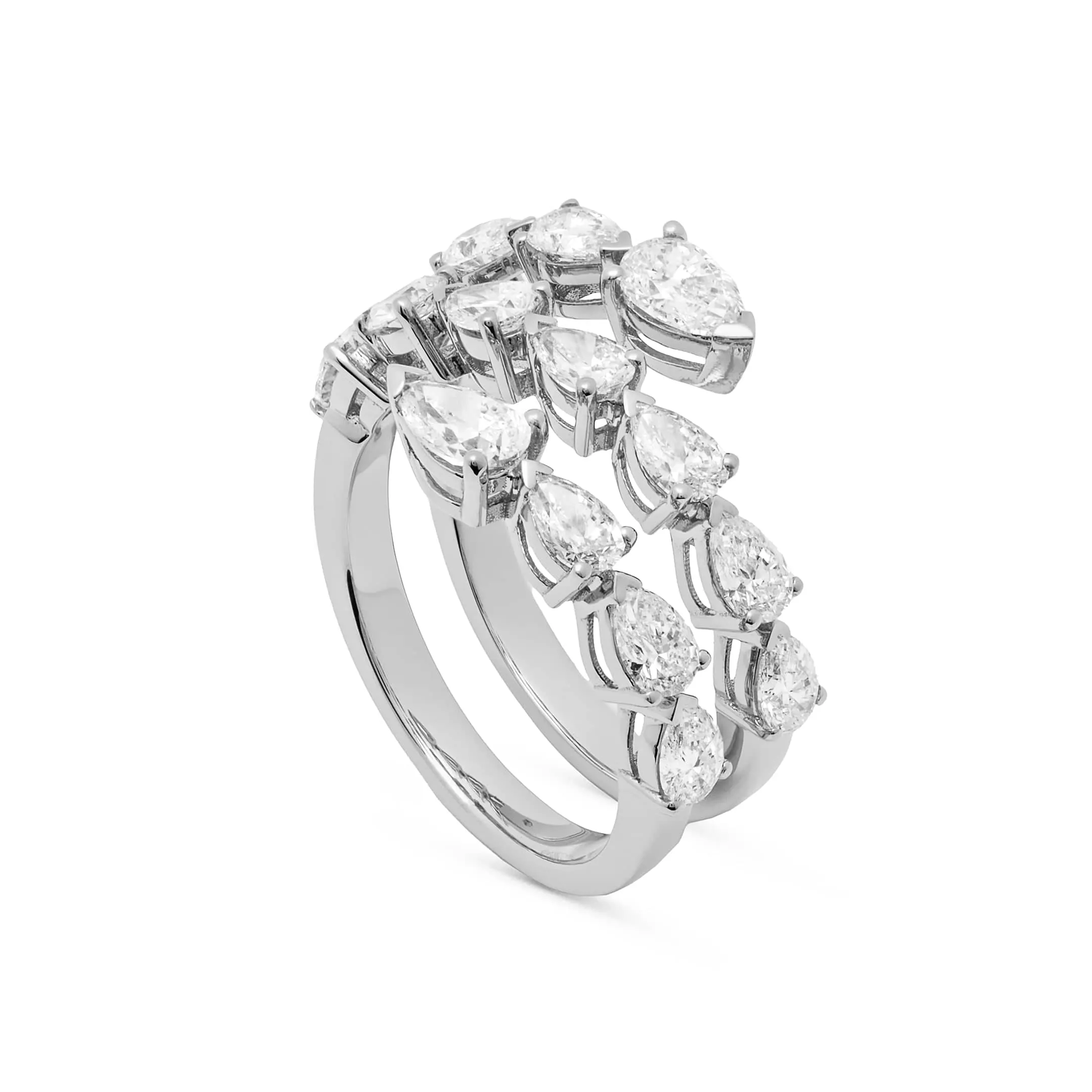 Diamond Twist White Gold Ring