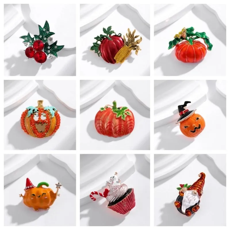 Elegant Cute Ice Cream Pumpkin Witches Knot Alloy Women's Brooches