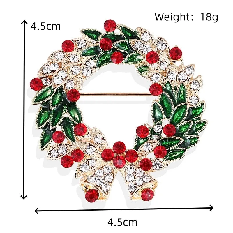 Elegant Luxurious Pin Wreath Alloy Plating Inlay Rhinestones Unisex Brooches