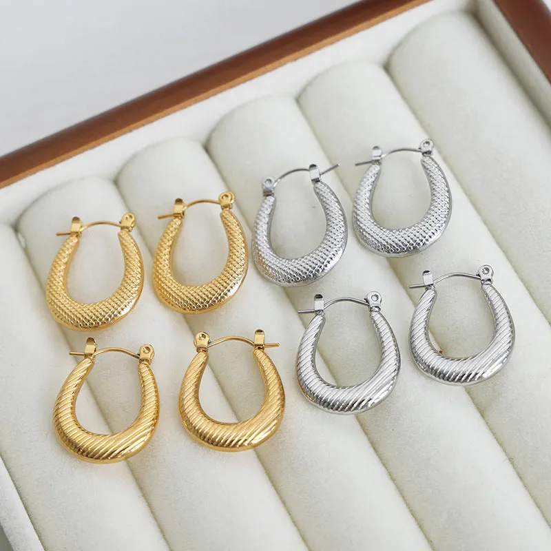 Elegant Minimalist Titanium Steel Geometric Earrings for Stylish Women