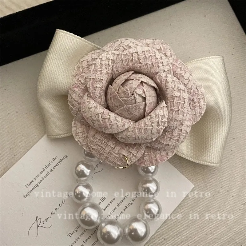 Elegant Pin Flower Imitation Pearl Plating Women's Brooches