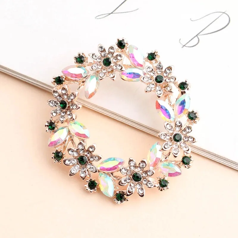 Elegant Sweet Plant Alloy Inlay Crystal Rhinestones Unisex Brooches