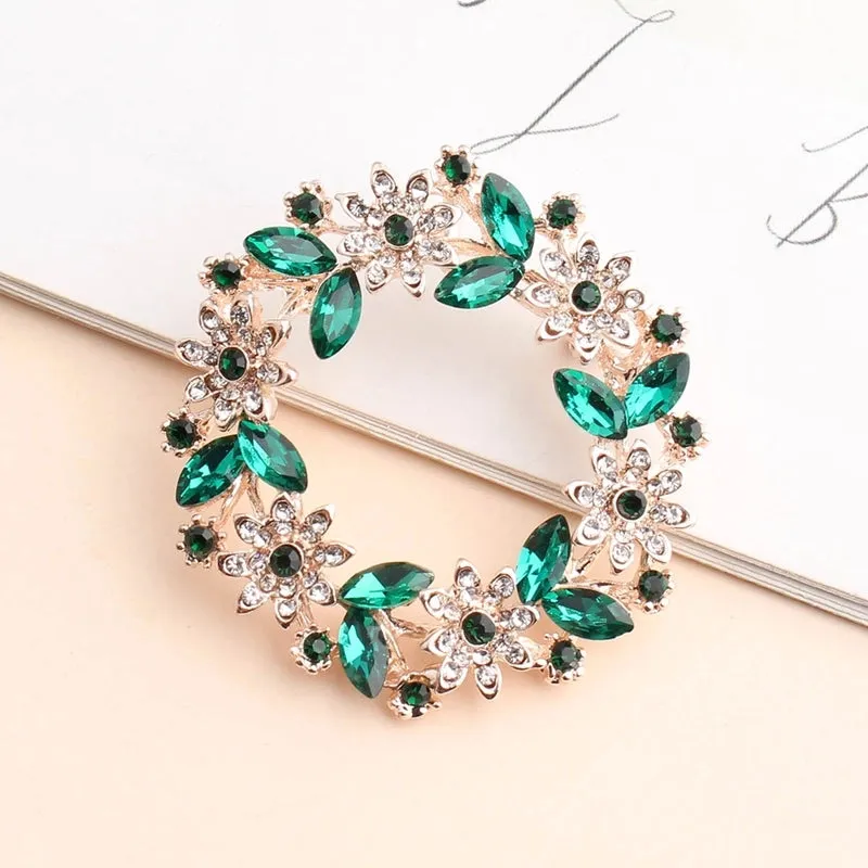 Elegant Sweet Plant Alloy Inlay Crystal Rhinestones Unisex Brooches