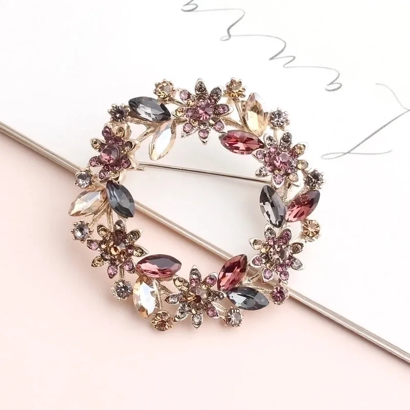 Elegant Sweet Plant Alloy Inlay Crystal Rhinestones Unisex Brooches