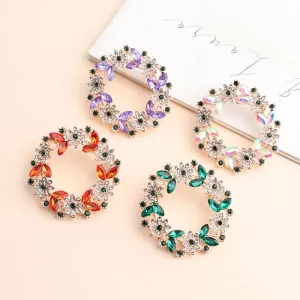 Elegant Sweet Plant Alloy Inlay Crystal Rhinestones Unisex Brooches