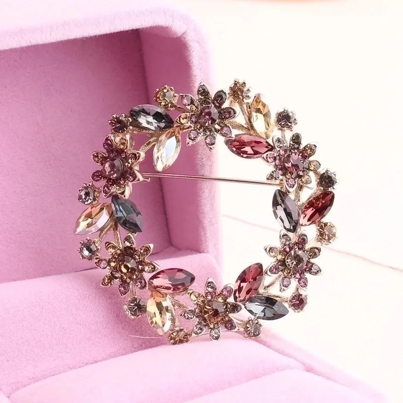 Elegant Sweet Plant Alloy Inlay Crystal Rhinestones Unisex Brooches