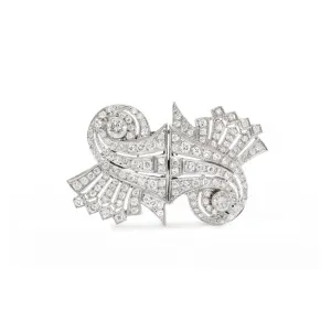 Estate 1920s Platinum Diamond Pin/Lapel Clips