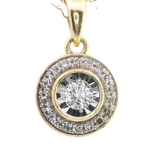 Exquisite Dual-Tone Gold Diamond Pendant - A Touch of Elegance