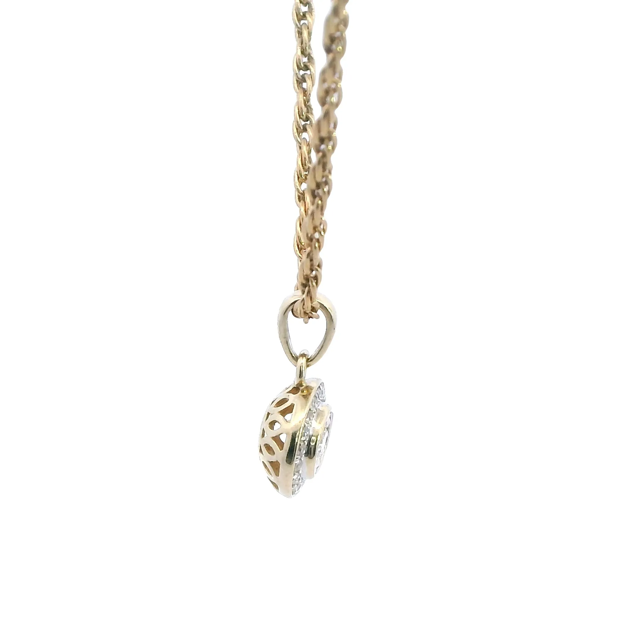 Exquisite Dual-Tone Gold Diamond Pendant - A Touch of Elegance