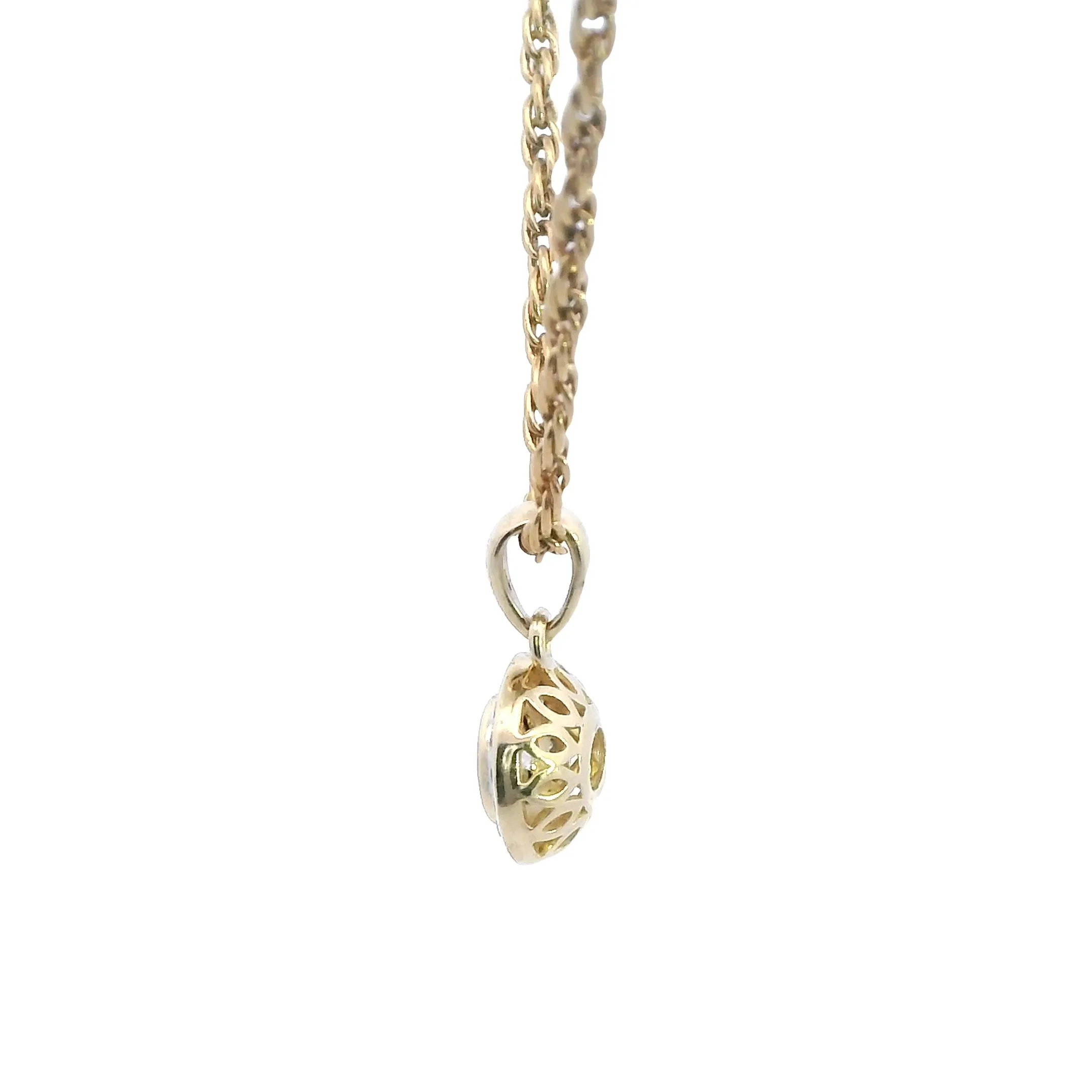 Exquisite Dual-Tone Gold Diamond Pendant - A Touch of Elegance