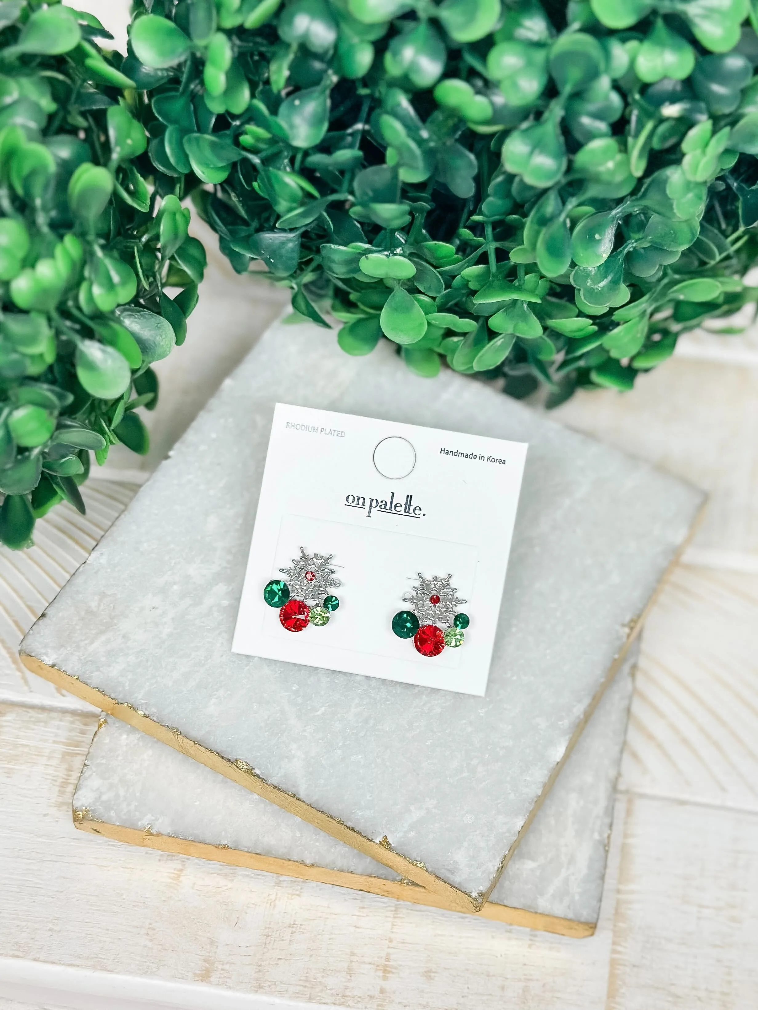 Festive Snowflake Stud Earrings - Silver