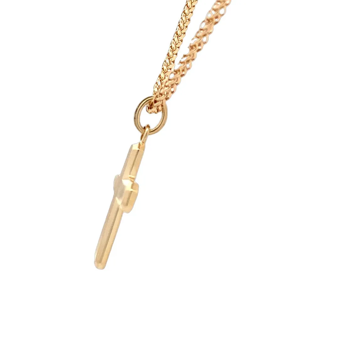 Gabriel & Co. Yellow Gold Brushed Cross Pendant