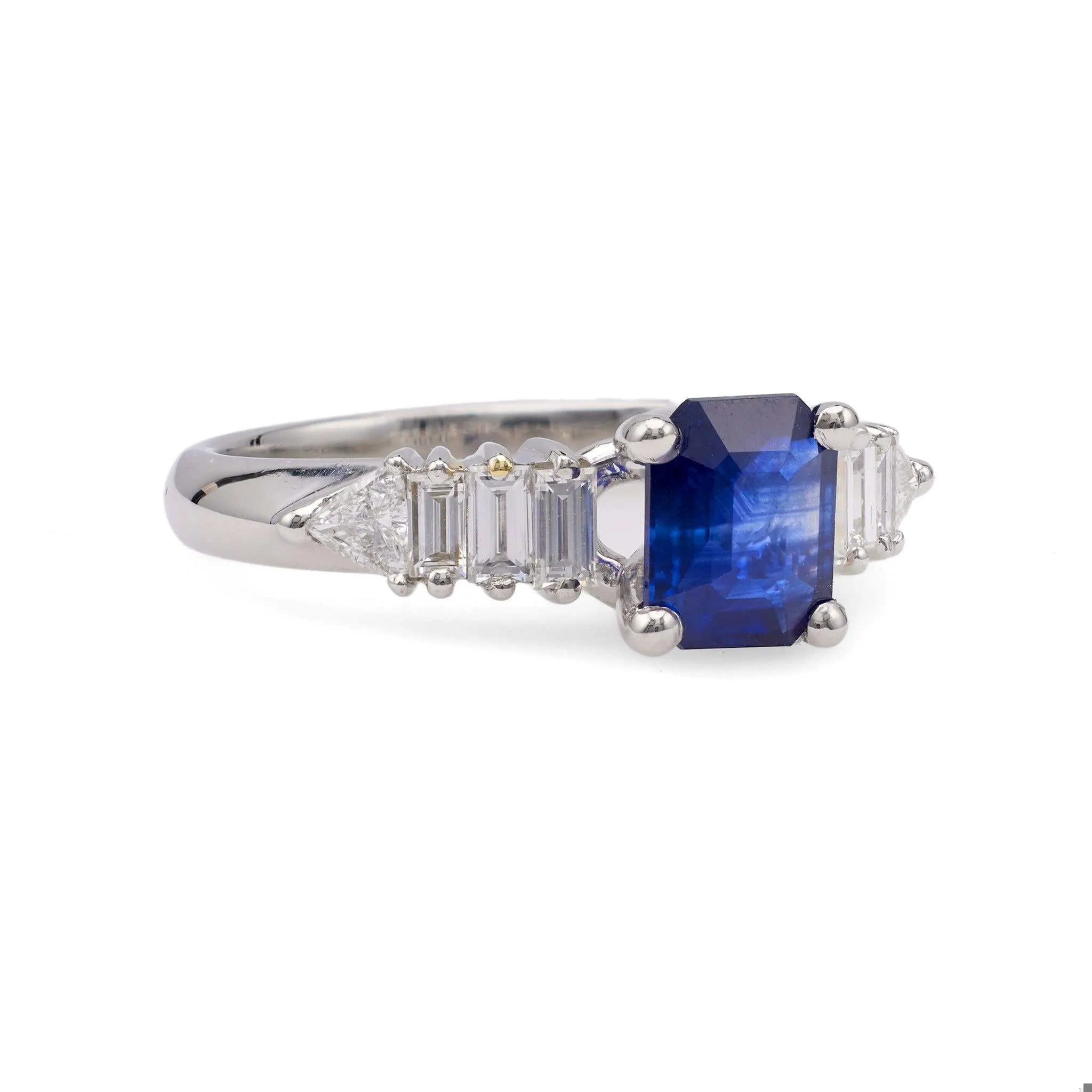 GIA 0.97 Carat Ceylon Sapphire Diamond Platinum Ring