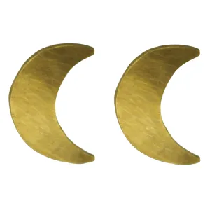 Gia Moon Post Earring, Brass