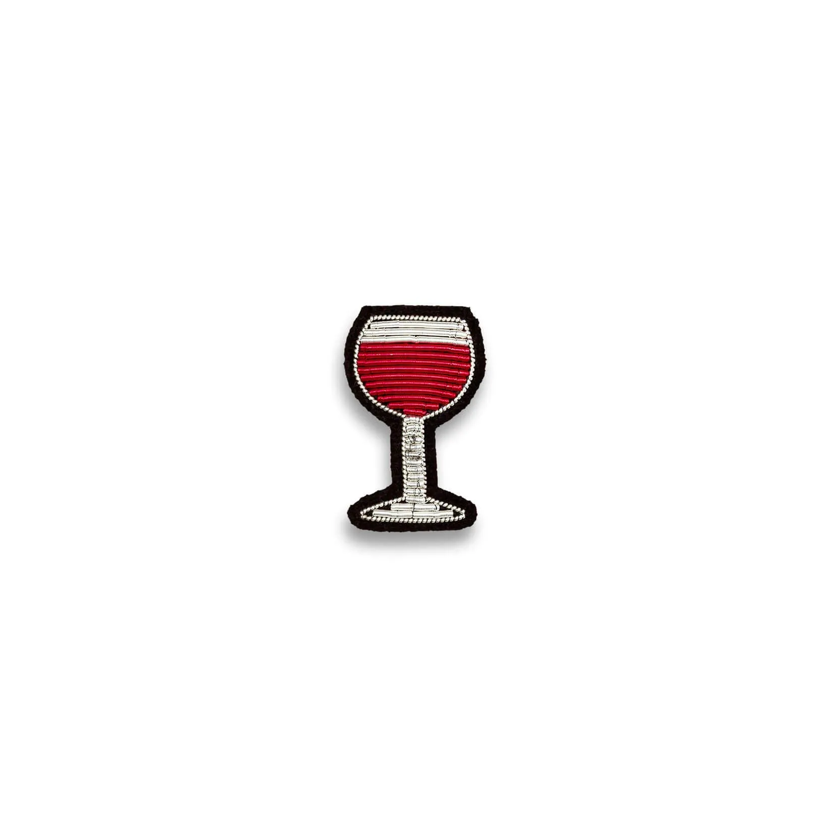 Glass Of Red Embroidered Pin