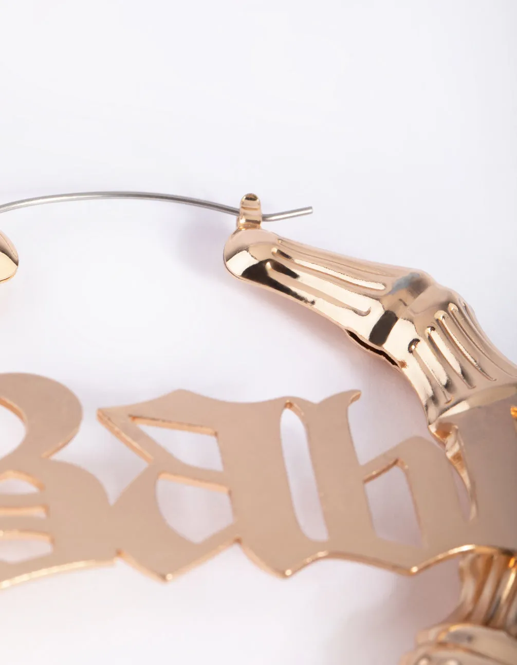 Gold Babe Bamboo Hoop Earrings