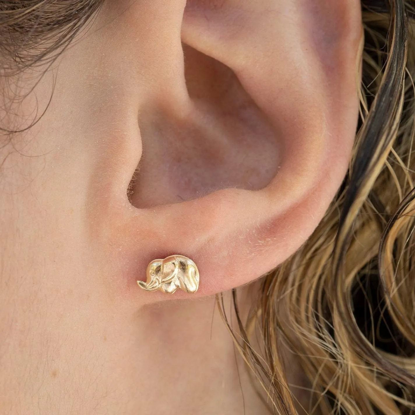 Gold Filled Lucky Elephant Studs