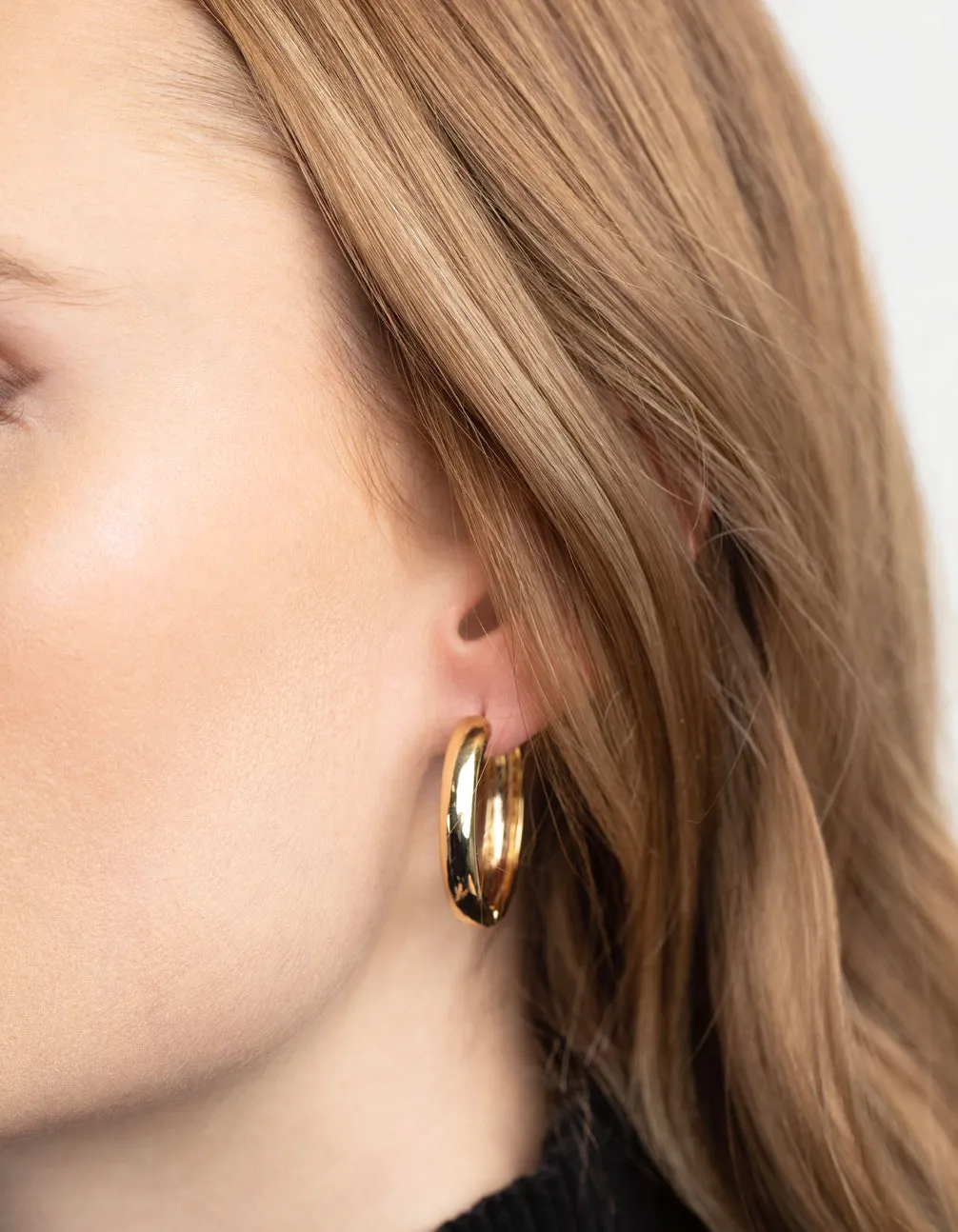 Gold Plated Hinge Hoop Earrings