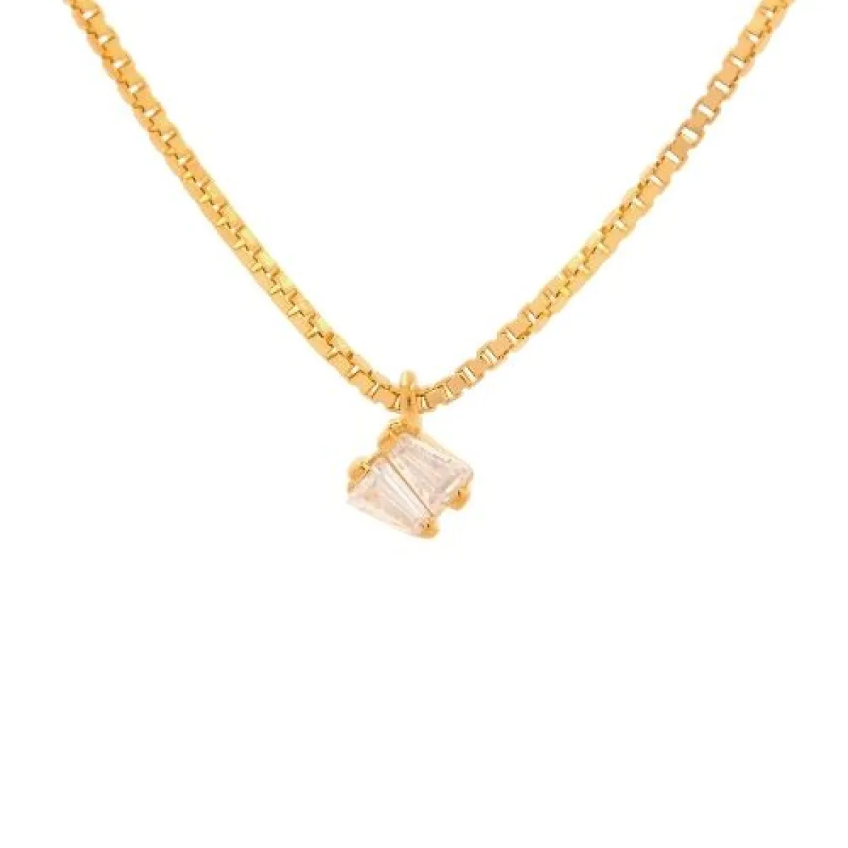 Gold Plated Zircon Pendant Necklace