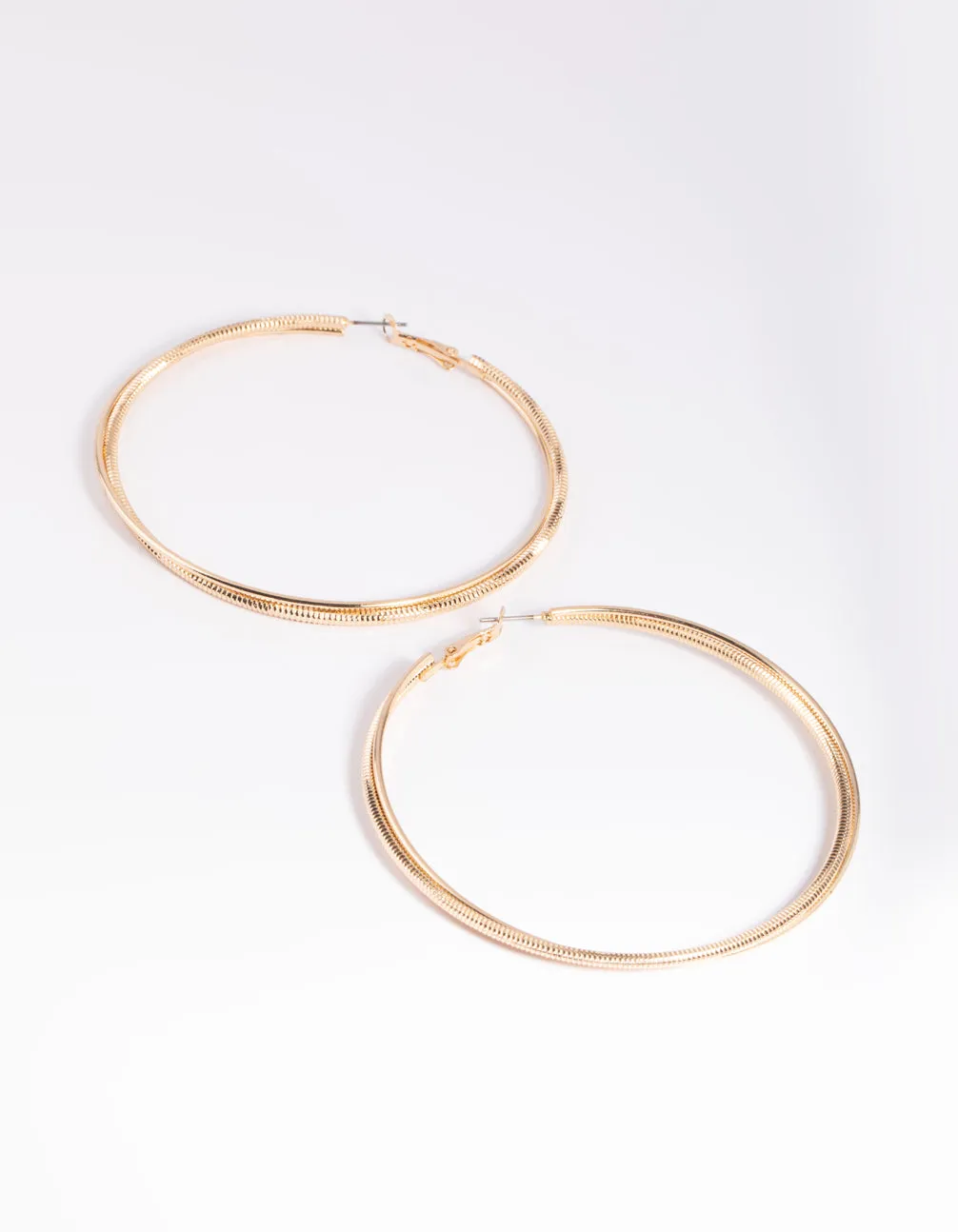 Gold Snake Chain Hoop Earrings