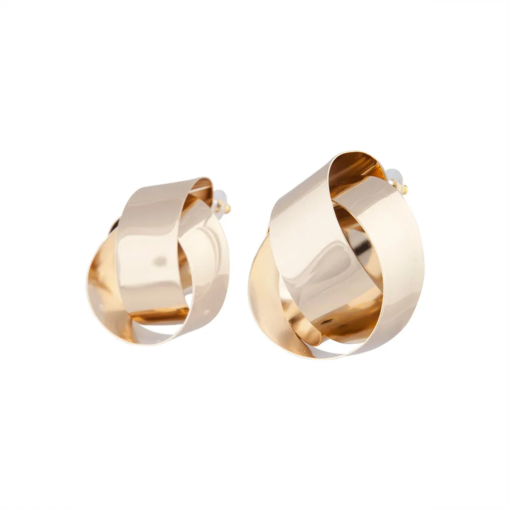 Gold Statement Knot Stud Earrings