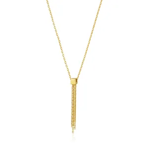 Gold Tassel Drop Necklace